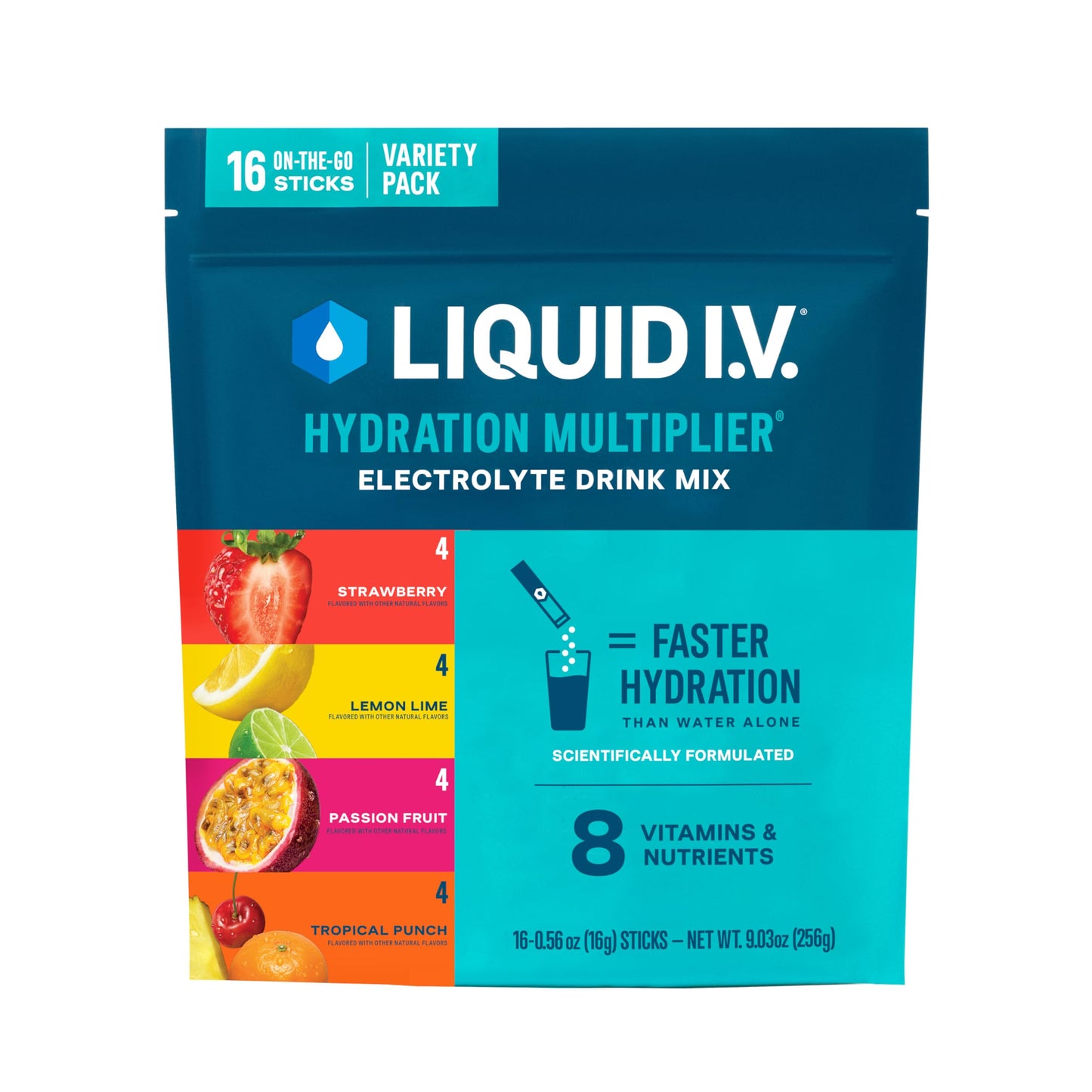 Liquid I.V.® Hydration Multiplier - Lemon Lime | Electrolyte Powder Drink Mix | 1 Pack (16 Servings)