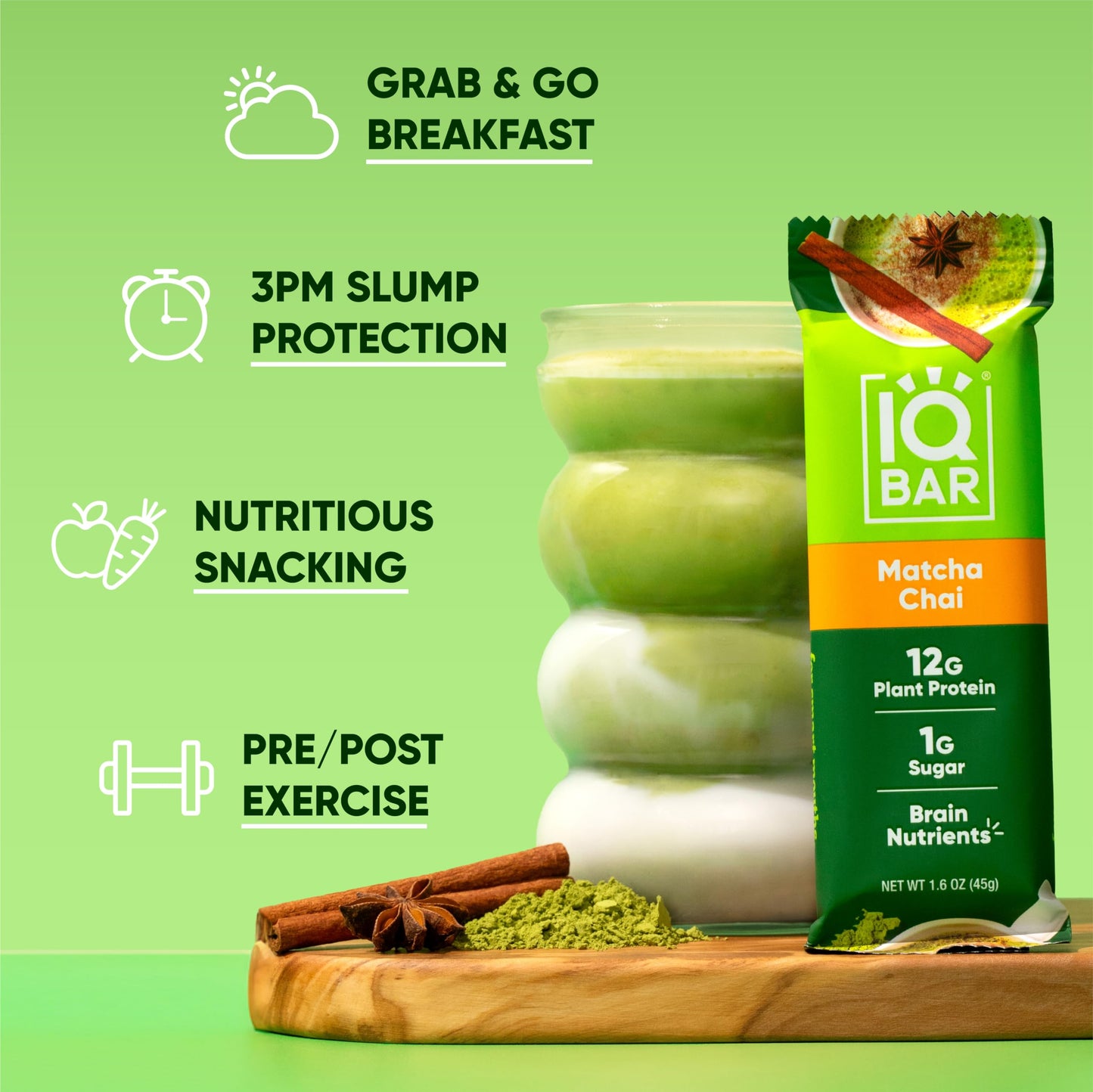 IQBAR Protein Bars - Peanut Butter Chip - 12 Count, Low Carb, High Fiber, Gluten Free, Vegan Snacks - Low Sugar Keto Energy Bars