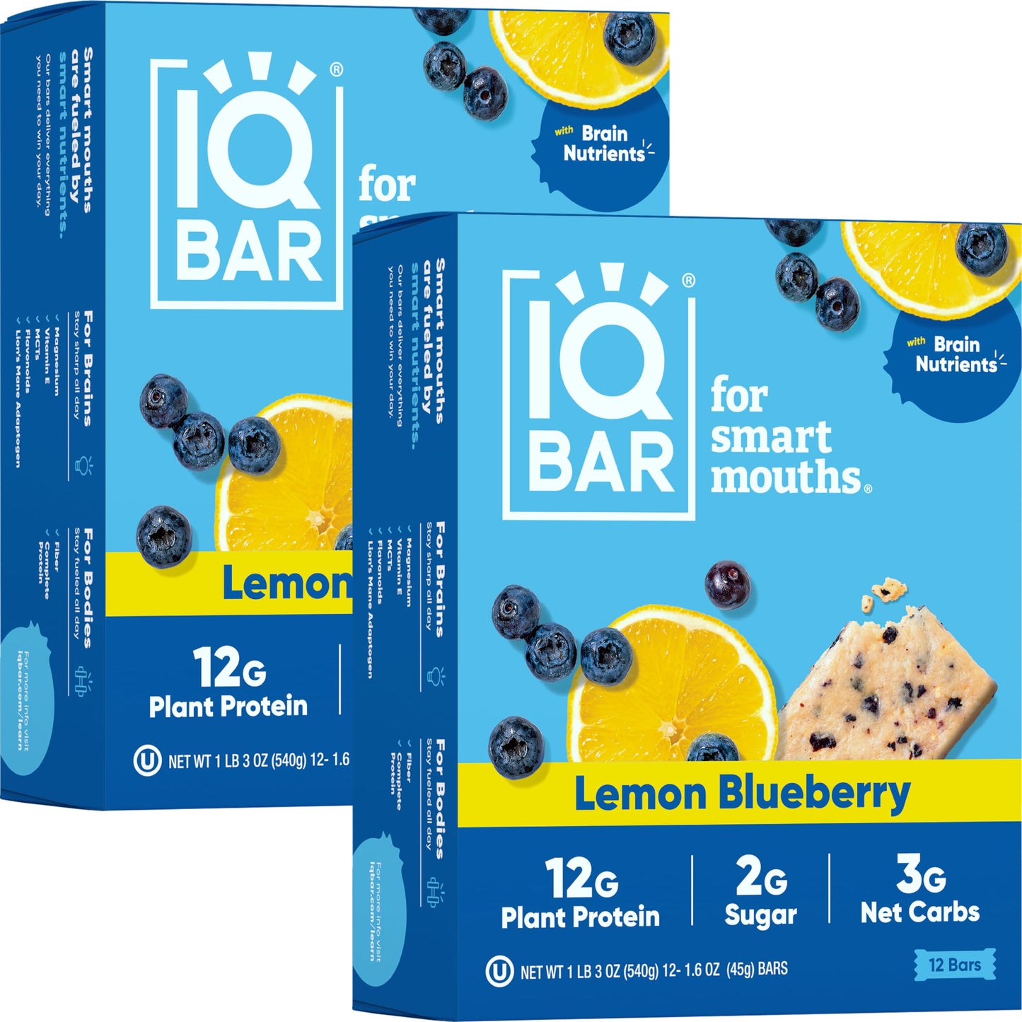 IQBAR Protein Bars - Peanut Butter Chip - 12 Count, Low Carb, High Fiber, Gluten Free, Vegan Snacks - Low Sugar Keto Energy Bars