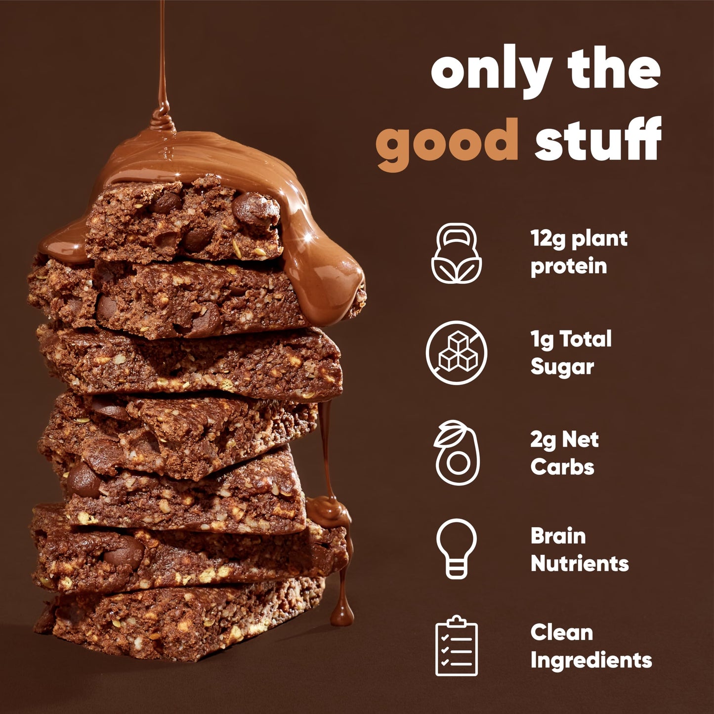 IQBAR Protein Bars - Peanut Butter Chip - 12 Count, Low Carb, High Fiber, Gluten Free, Vegan Snacks - Low Sugar Keto Energy Bars