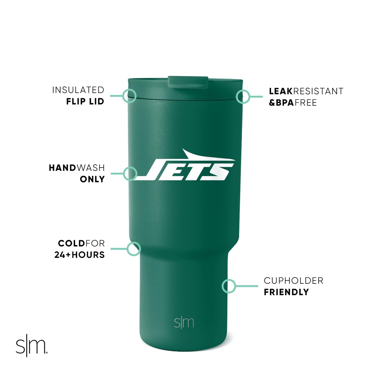 Simple Modern Officially Licensed NFL San Francisco 49rs 30 oz Tumbler with Flip Lid and Straws | Insulated Cup Stainless Steel | Gifts for Men Women | Trek Collection | San Francisco 49rs