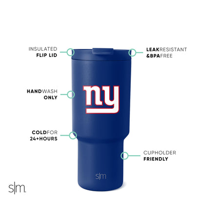 Simple Modern Officially Licensed NFL San Francisco 49rs 30 oz Tumbler with Flip Lid and Straws | Insulated Cup Stainless Steel | Gifts for Men Women | Trek Collection | San Francisco 49rs