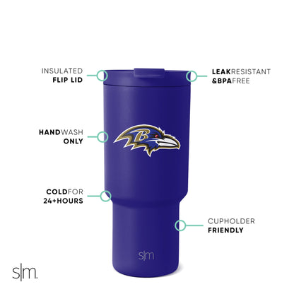 Simple Modern Officially Licensed NFL San Francisco 49rs 30 oz Tumbler with Flip Lid and Straws | Insulated Cup Stainless Steel | Gifts for Men Women | Trek Collection | San Francisco 49rs