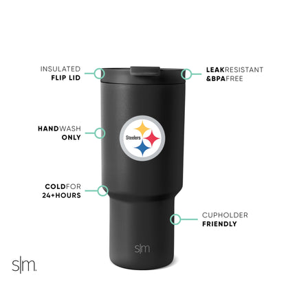 Simple Modern Officially Licensed NFL San Francisco 49rs 30 oz Tumbler with Flip Lid and Straws | Insulated Cup Stainless Steel | Gifts for Men Women | Trek Collection | San Francisco 49rs