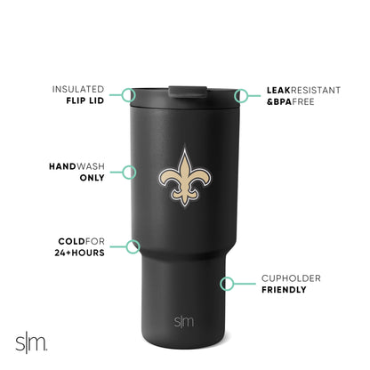 Simple Modern Officially Licensed NFL San Francisco 49rs 30 oz Tumbler with Flip Lid and Straws | Insulated Cup Stainless Steel | Gifts for Men Women | Trek Collection | San Francisco 49rs