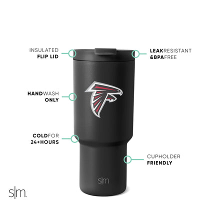 Simple Modern Officially Licensed NFL San Francisco 49rs 30 oz Tumbler with Flip Lid and Straws | Insulated Cup Stainless Steel | Gifts for Men Women | Trek Collection | San Francisco 49rs