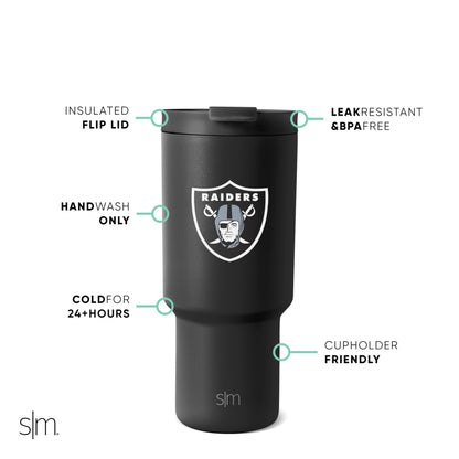 Simple Modern Officially Licensed NFL San Francisco 49rs 30 oz Tumbler with Flip Lid and Straws | Insulated Cup Stainless Steel | Gifts for Men Women | Trek Collection | San Francisco 49rs