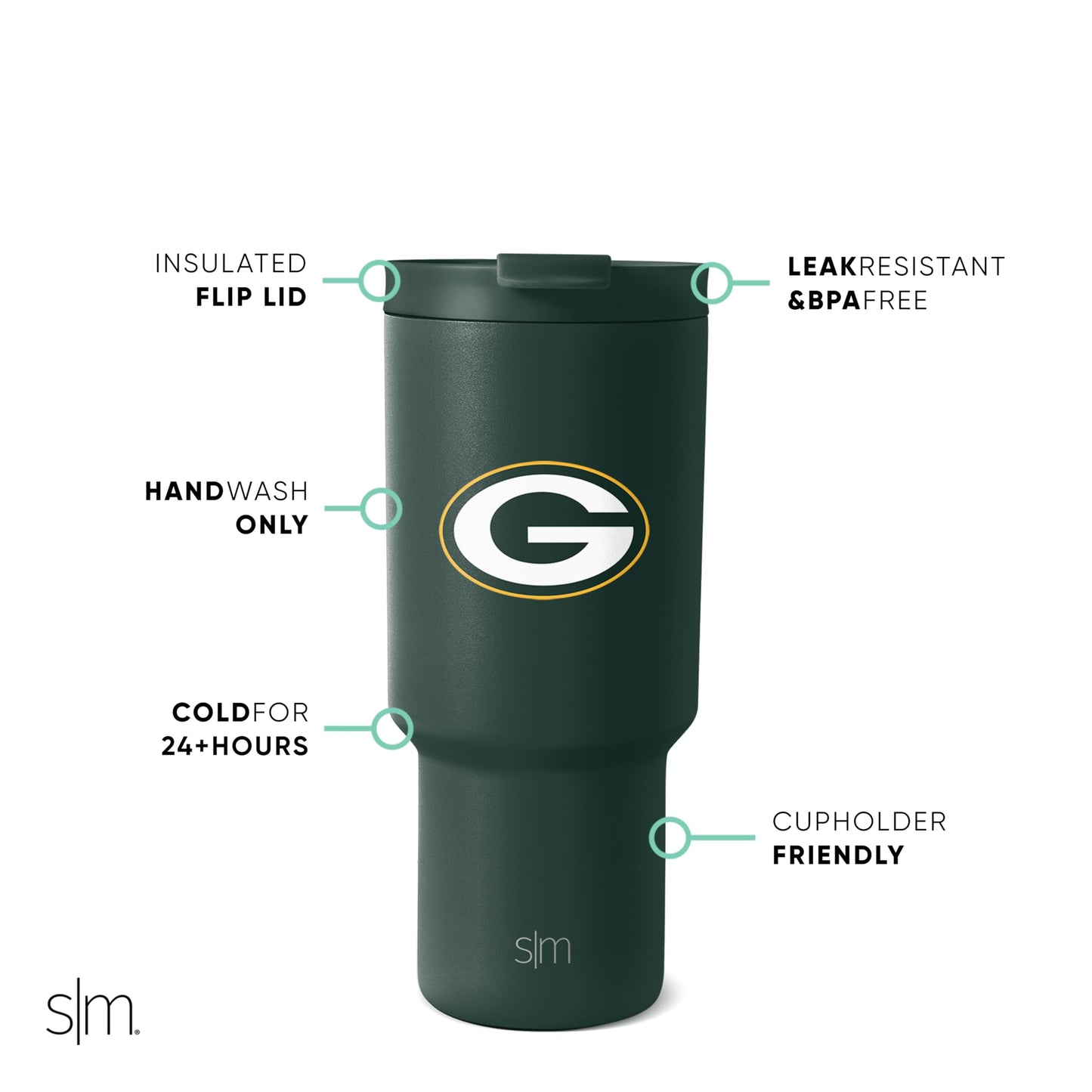 Simple Modern Officially Licensed NFL San Francisco 49rs 30 oz Tumbler with Flip Lid and Straws | Insulated Cup Stainless Steel | Gifts for Men Women | Trek Collection | San Francisco 49rs