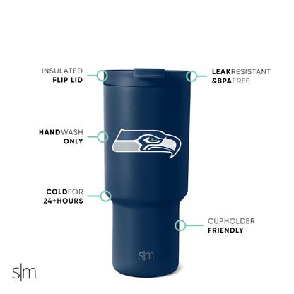 Simple Modern Officially Licensed NFL San Francisco 49rs 30 oz Tumbler with Flip Lid and Straws | Insulated Cup Stainless Steel | Gifts for Men Women | Trek Collection | San Francisco 49rs