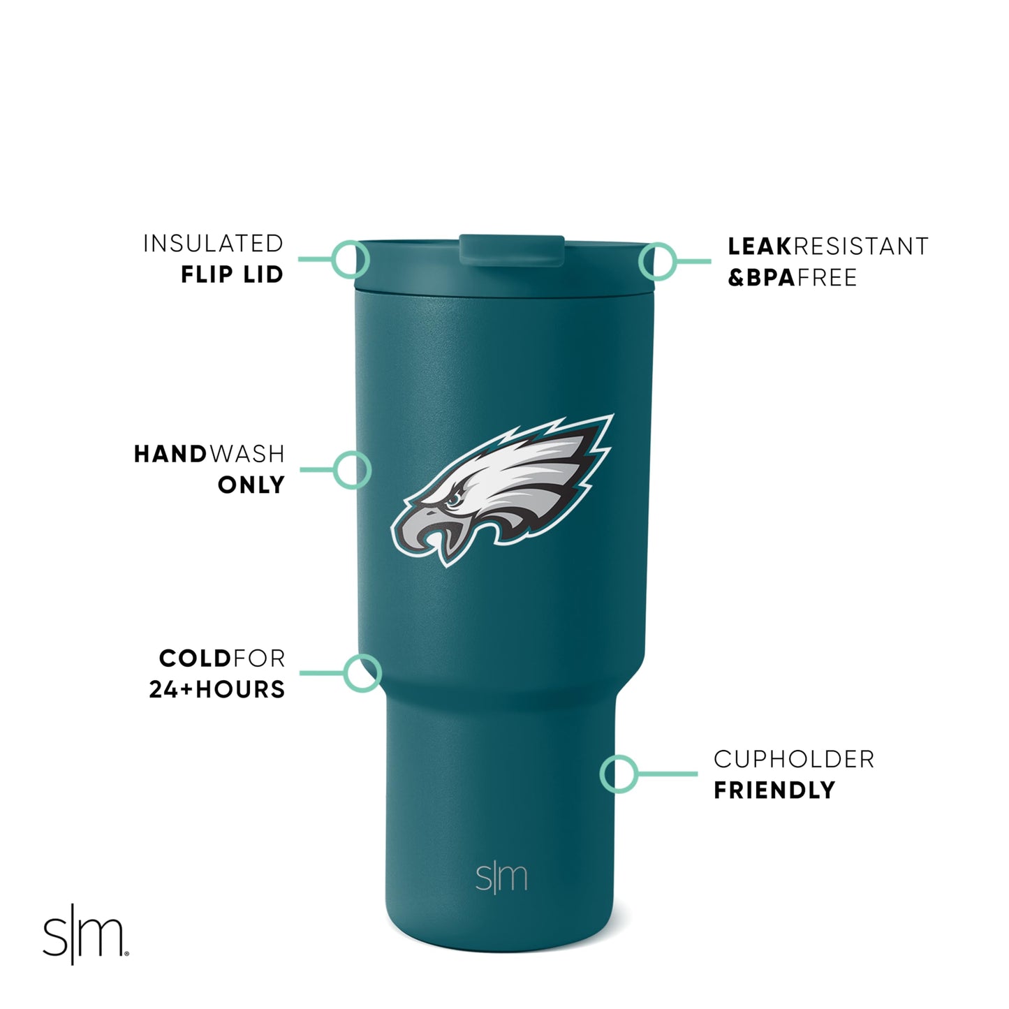 Simple Modern Officially Licensed NFL San Francisco 49rs 30 oz Tumbler with Flip Lid and Straws | Insulated Cup Stainless Steel | Gifts for Men Women | Trek Collection | San Francisco 49rs