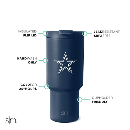 Simple Modern Officially Licensed NFL San Francisco 49rs 30 oz Tumbler with Flip Lid and Straws | Insulated Cup Stainless Steel | Gifts for Men Women | Trek Collection | San Francisco 49rs