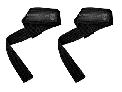 Gymreapers Lifting Wrist Straps for Weightlifting, Bodybuilding, Powerlifting, Strength Training, & Deadlifts - Padded Neoprene with 18" Cotton (Black)