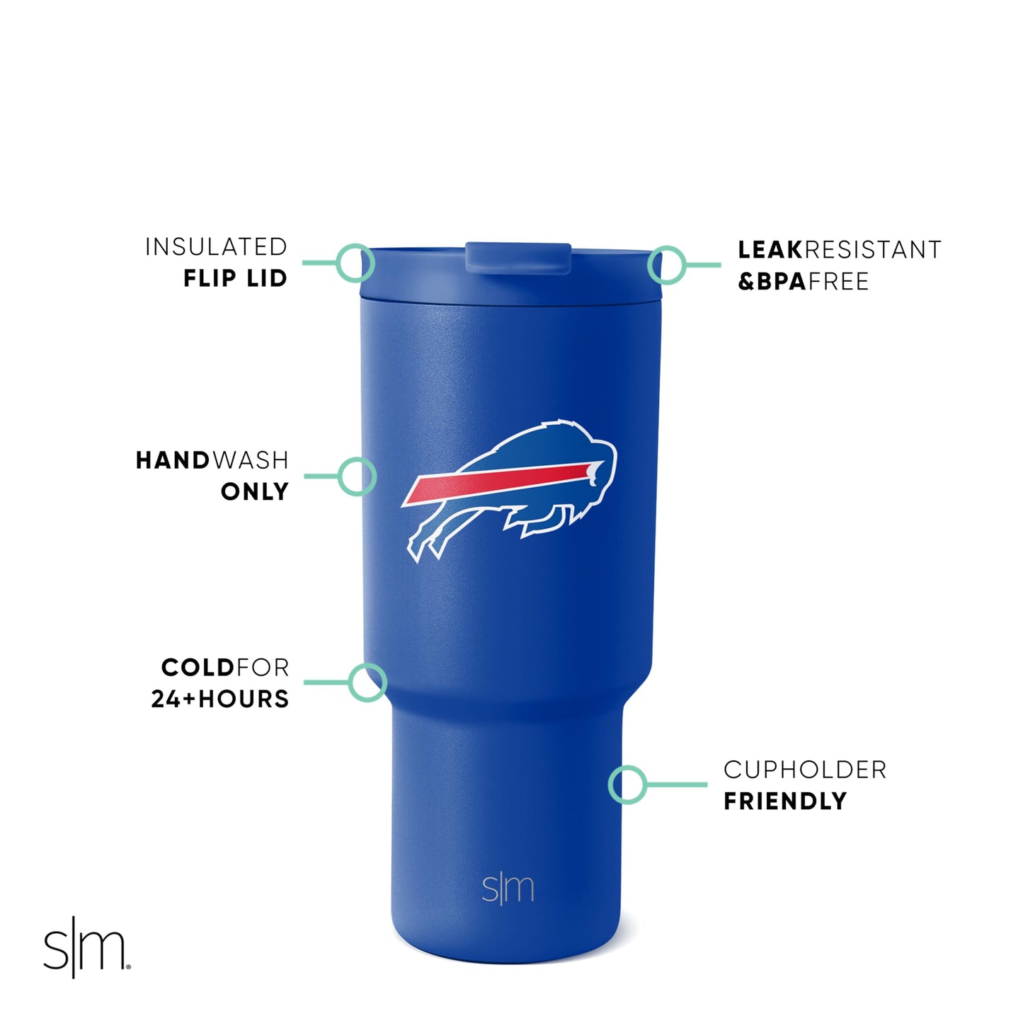 Simple Modern Officially Licensed NFL San Francisco 49rs 30 oz Tumbler with Flip Lid and Straws | Insulated Cup Stainless Steel | Gifts for Men Women | Trek Collection | San Francisco 49rs