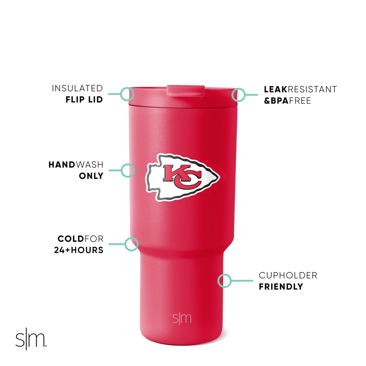 Simple Modern Officially Licensed NFL San Francisco 49rs 30 oz Tumbler with Flip Lid and Straws | Insulated Cup Stainless Steel | Gifts for Men Women | Trek Collection | San Francisco 49rs