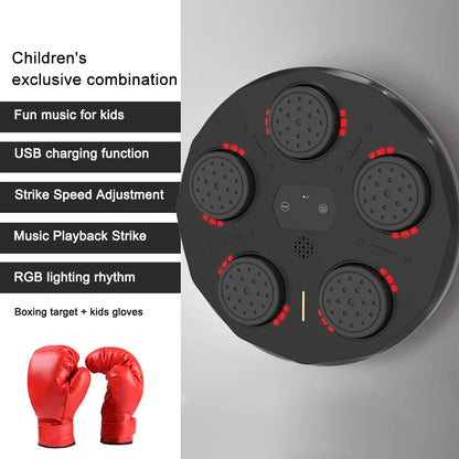 Smart Music Boxing Machine for Kids Hanging Sandbag Boxing Sports Training Agility Reaction Wall Target Home Exercise Equipment