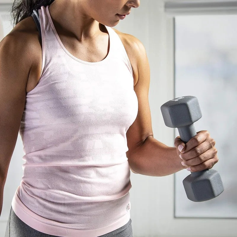 Neoprene Coated Dumbbell Set with A Frame Storage Rack Non-Slip Grip & Hexagon Shape Space Saving Home Gym Equipment